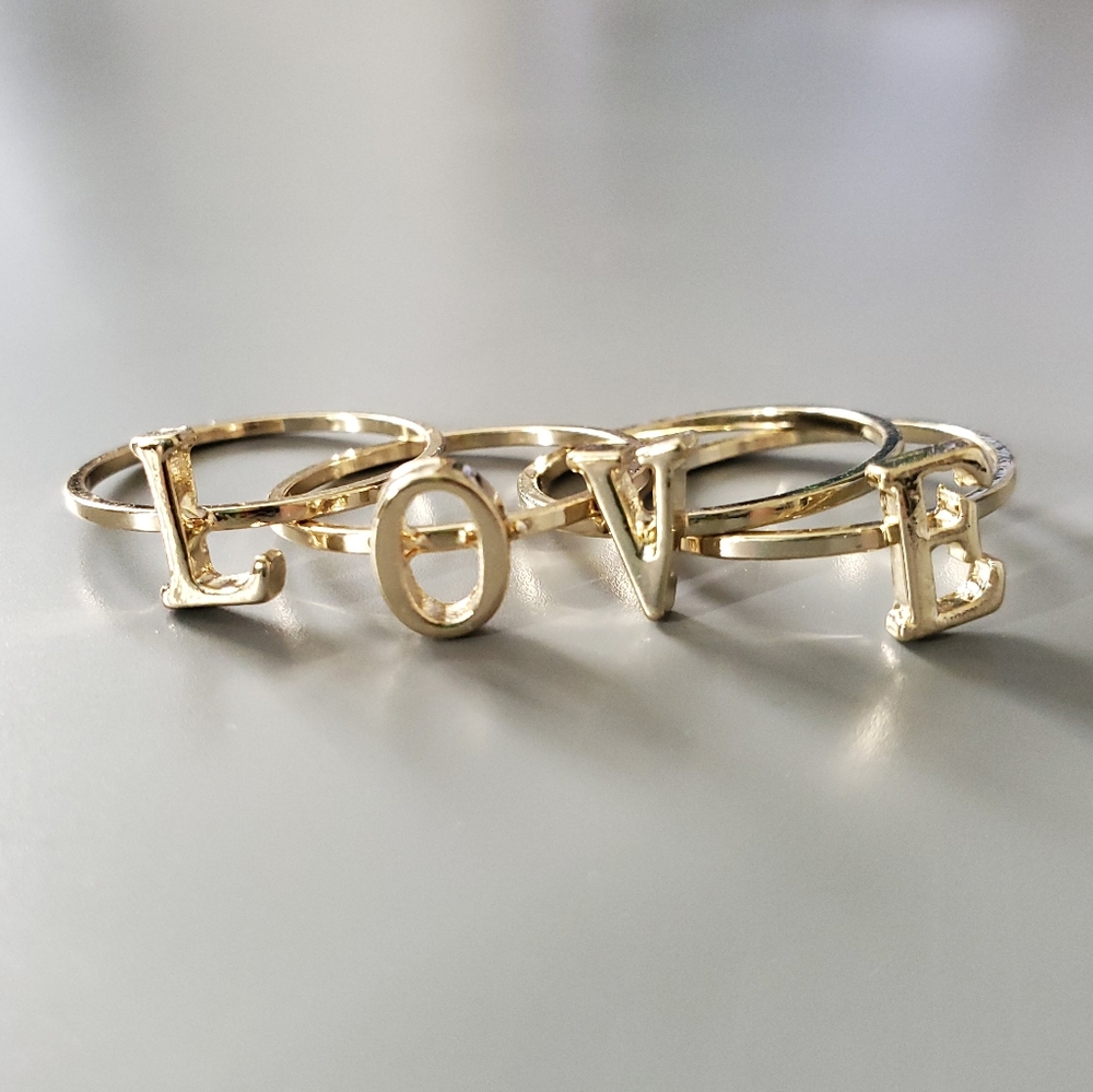 UO Verbiage Stacking Ring Set